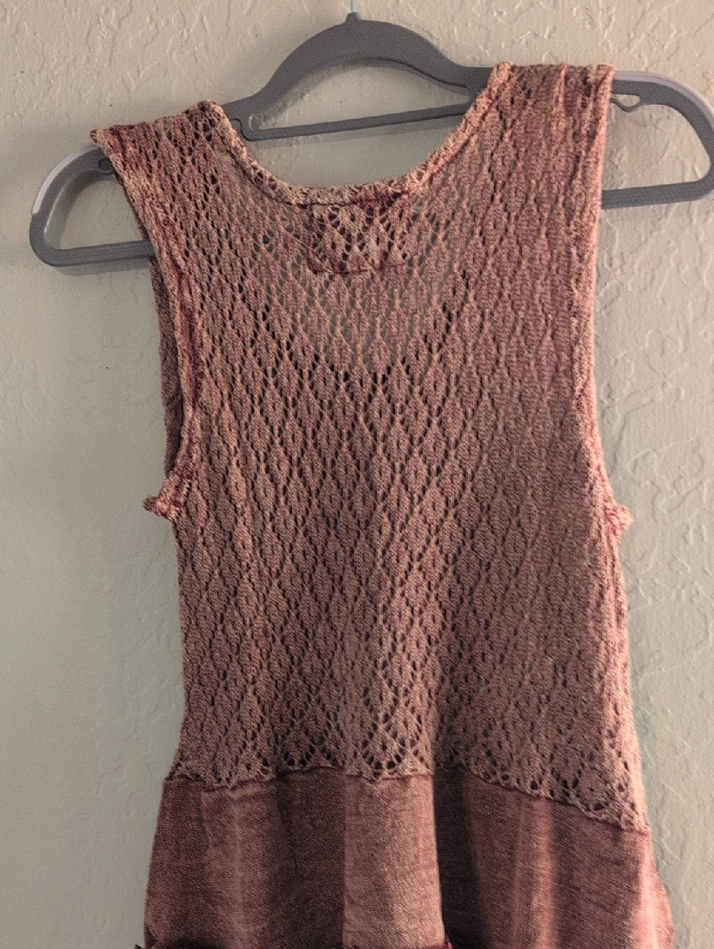 NEW ARRIVAL❣️ Powder Brick Red Crochet Ruffle Fit And Flare Airy  Sundress NIP - Picture 5 of 15